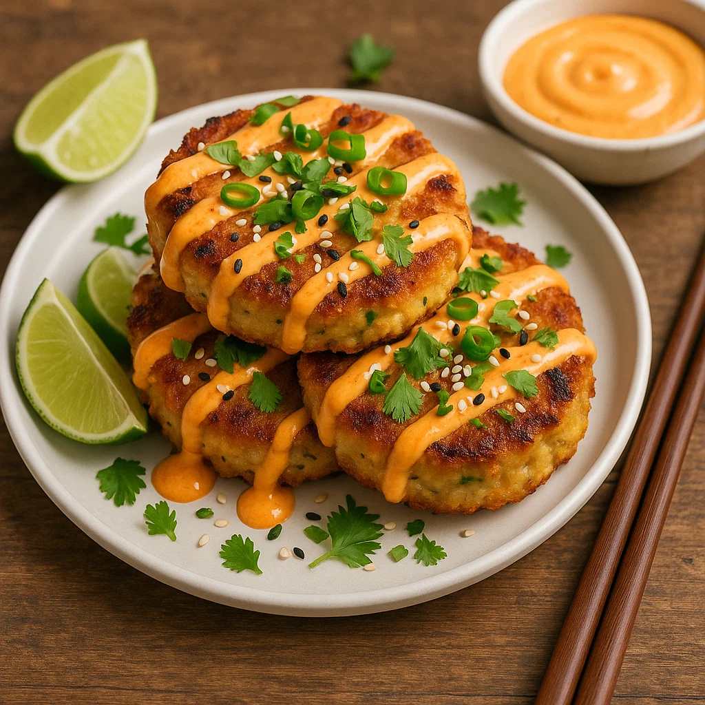 Asian-Style Tuna Cakes with Spicy Mayo