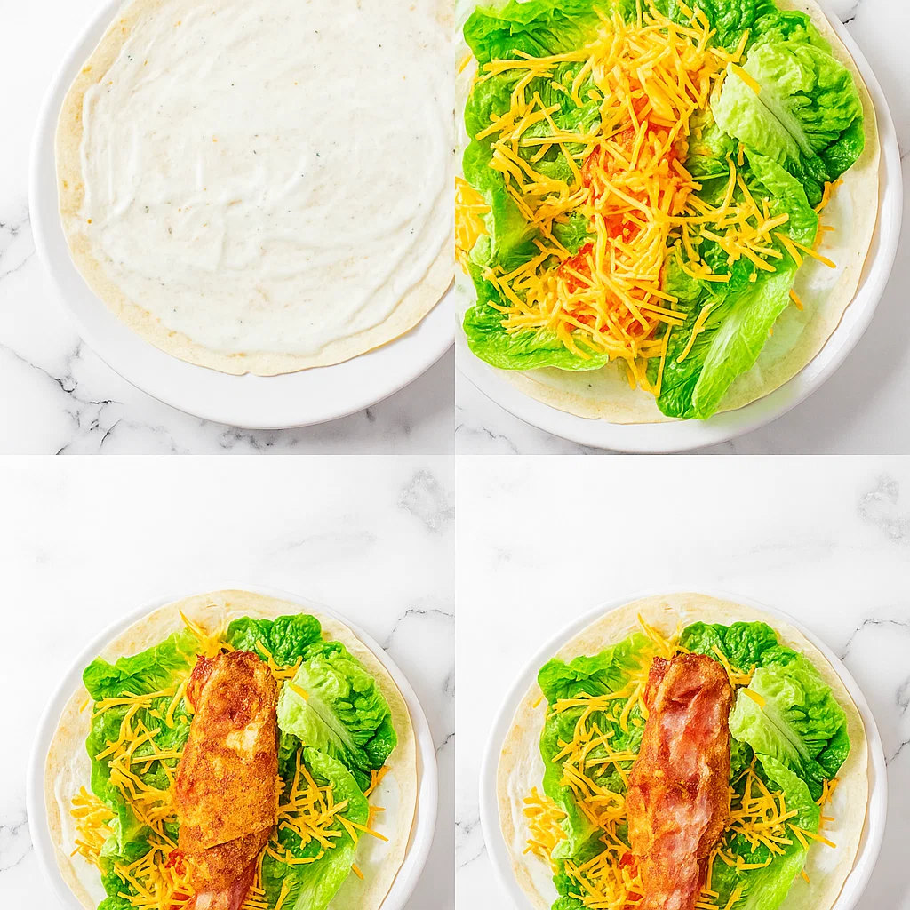 Crispy Chicken Bacon Ranch Wrap Final Crispy Chicken Bacon Ranch Wrap ready to serve