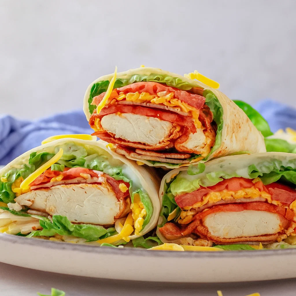 Crispy Chicken Bacon Ranch Wrap Final Crispy Chicken Bacon Ranch Wrap ready to serve