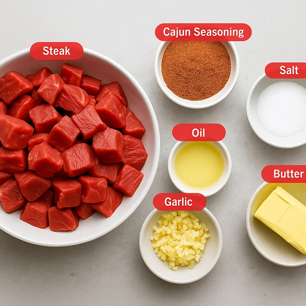 Cajun Butter Steak Bites Cajun Butter Steak Bites sizzling in garlic butter