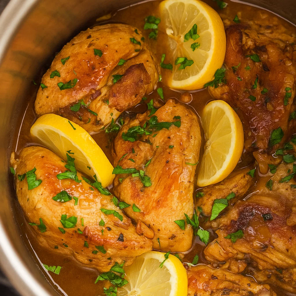 Instant Pot Lemon Garlic Chicken Instant Pot Lemon Garlic Chicken served with mashed potatoes and parsley