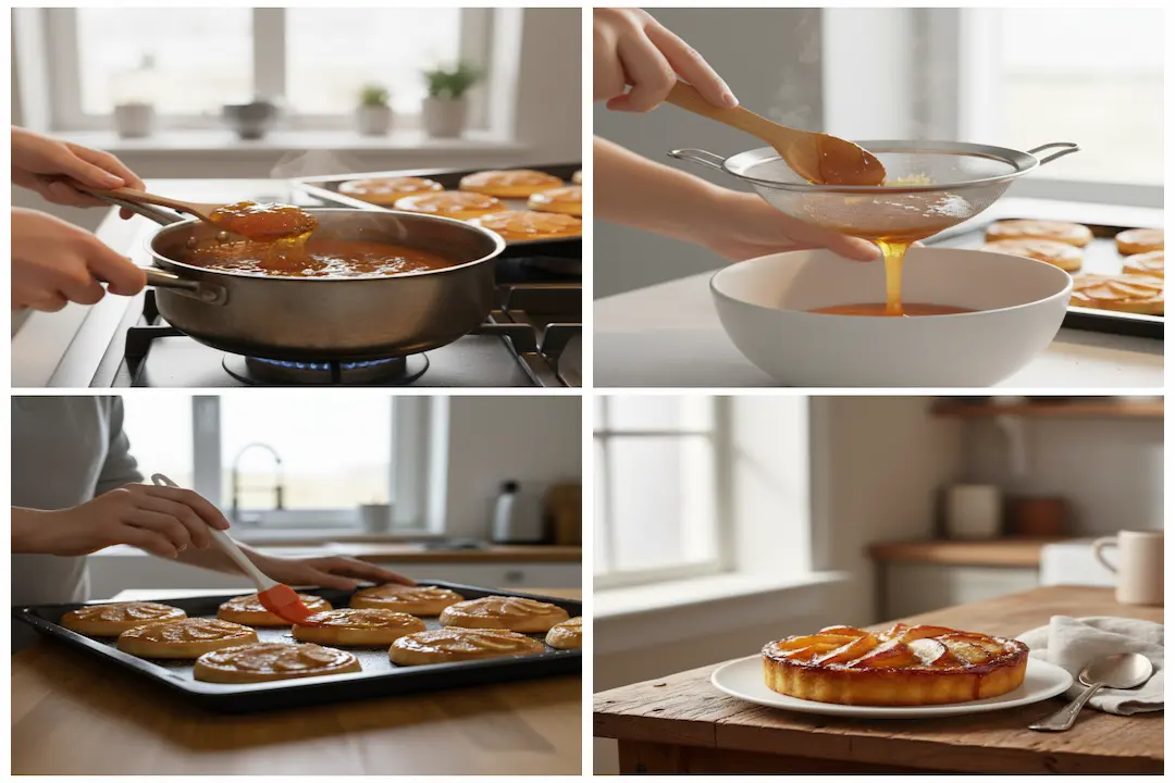 Le Façonnage en Rosace des Tartelettes Préparation : Disposition des fines tranches de pommes en rosace sur les fonds de pâte brisée avant la cuisson.