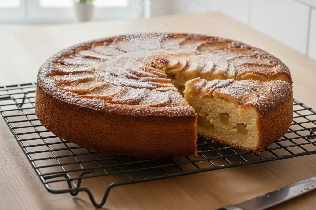 Le Gâteau Pommes Mascarpone : Un Dessin de Soleil Gâteau Pommes Caramélisées Mascarpone entier avec rondelles de pommes
