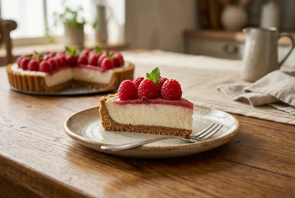 Tarte sans cuisson framboises et spéculoos irrésistible et parfaite