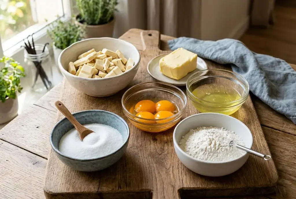 Préparation du mélange de jaunes d'œufs et sucre pour le Gâteau Nuage Chocolat Blanc